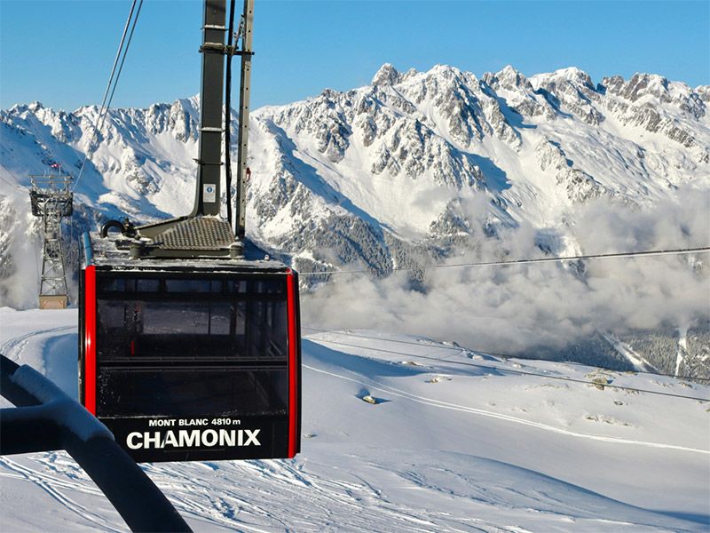 Téléphérique de l'aiguille du Midi à Chamonix Mont-Blanc